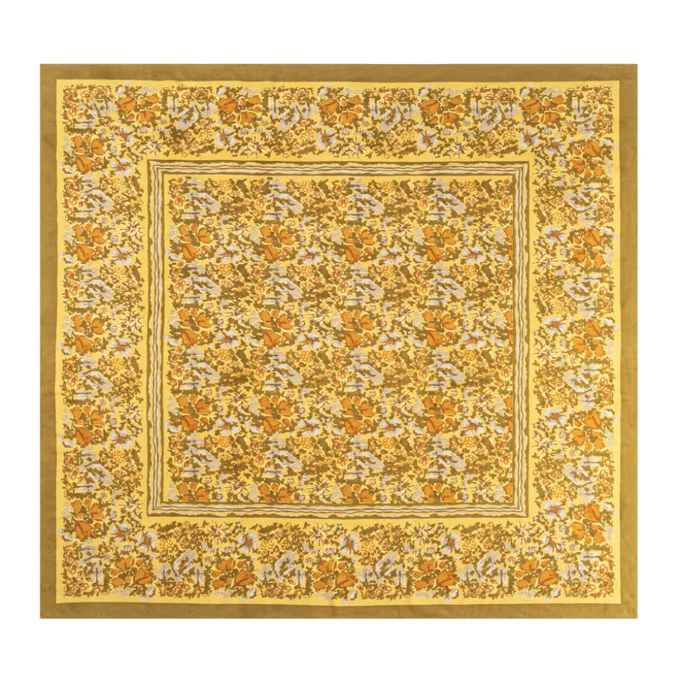 French Tablecloth Jardin Mustard & Grey