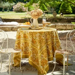 French Tablecloth Jardin Mustard & Grey