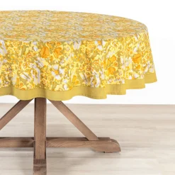 French Tablecloth Jardin Mustard & Grey
