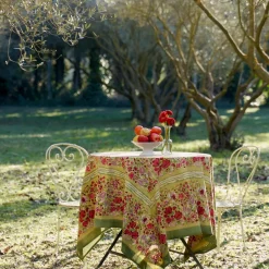 French Tablecloth Jardin Red & Green