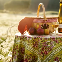 French Tablecloth Jardin Red & Green
