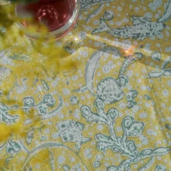 French Tablecloth La Mer Aqua & Citrine