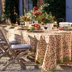 French Tablecloth Meadows Red & Green