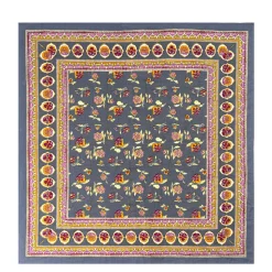 French Tablecloth Pansy Red & Grey