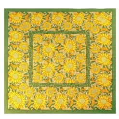 French Tablecloth Sunflower Yellow & Green