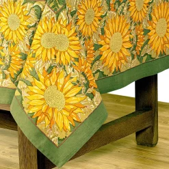 French Tablecloth Sunflower Yellow & Green