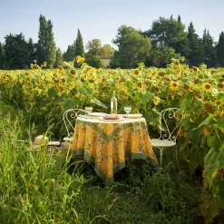 French Tablecloth Sunflower Yellow & Green