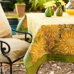 French Tablecloth Sunflower Yellow & Green