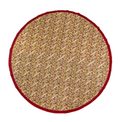 French Tablecloth Winter Garden Wreath Red & Green