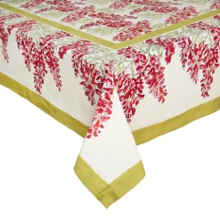 French Tablecloth Wisteria Green & Pink