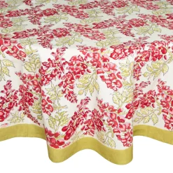 French Tablecloth Wisteria Green & Pink