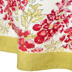 French Tablecloth Wisteria Green & Pink