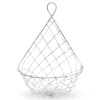 French Wireworks Demi-Lune Hanging Basket with Antique White Finish