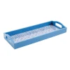 Fretwork Lacquer Bar Tray in Blue