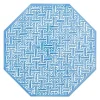 Fretwork Octagonal Lacquer Placemat in Blue