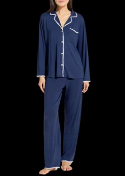 Frida TENCEL™ Modal Long PJ Set in Navy/Ivory