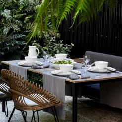 Friso Collection Dinner Plates in White, Set of 6