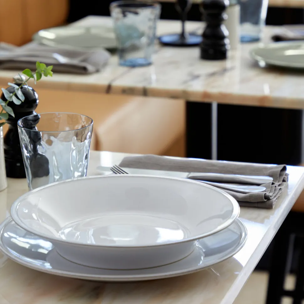 Friso Collection Pasta Plates in White, Set of 6