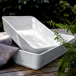 Friso Collection Rectangle Platter 12" in White