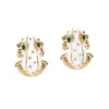 Frog Earrings in White Enamel