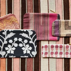 Fuchsia Daisy Suzani Slim Zip Pouch