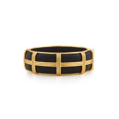 Gaia Hinged Bangle in Ebony