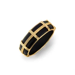 Gaia Hinged Bangle in Ebony