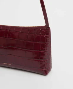 Gaia Shoulder Bag in Oxblood Croc