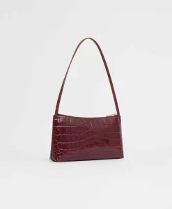 Gaia Shoulder Bag in Oxblood Croc