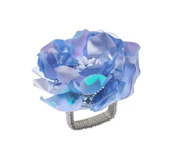 Gardenia Napkin Ring in Periwinkle, Set of 4