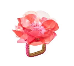 Gardenia Napkin Ring in Salmon, Set of 4