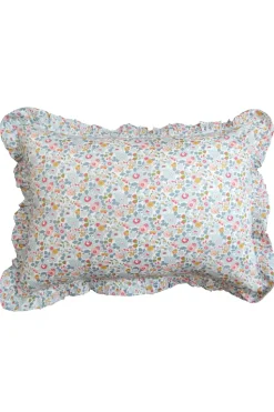 Gathered Edge Pillowcase Made With Liberty Fabric in Betsy Grey