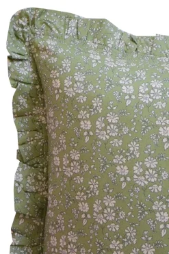 Gathered Edge Pillowcase Made With Liberty Fabric in Capel Pistachio