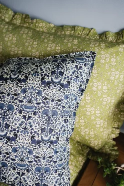 Gathered Edge Pillowcase Made With Liberty Fabric in Capel Pistachio