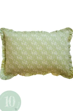 Gathered Edge Pillowcase Made With Liberty Fabric in Capel Pistachio