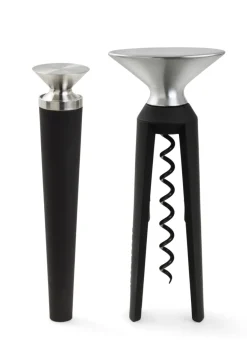 GC Bottle Opener And Corkscrew in Black/Steel