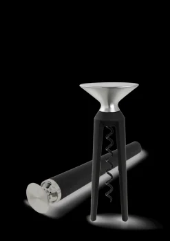 GC Bottle Opener And Corkscrew in Black/Steel