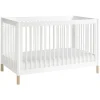 Gelato 4-in-1 Convertible Crib with Toddler Bed Conversion Kit in White & Washed Natural