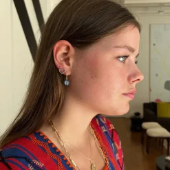 Gem Two Tone Earrings