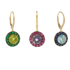 Gem Two Tone Earrings