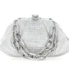 Gemma Gathered Clutch In Silver