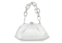 Gemma Gathered Clutch In Silver