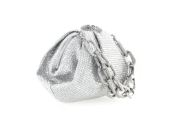 Gemma Gathered Clutch In Silver