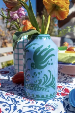 Genie in a Bottle Deco Vase & Bottle in Blue & Teal