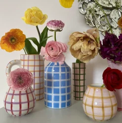 Genie in a Bottle Deco Vase & Bottle in Atlantic Blue Gingham