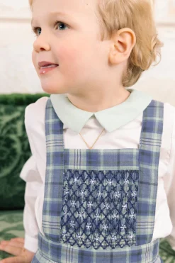 George Blue Tartan Overalls and Shirt