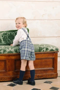 George Blue Tartan Overalls and Shirt