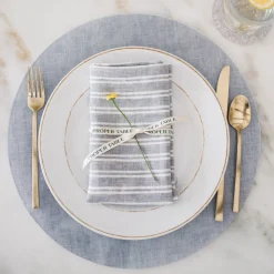 George Gray Stripe Napkin Set