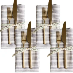 George Gray Stripe Napkin Set