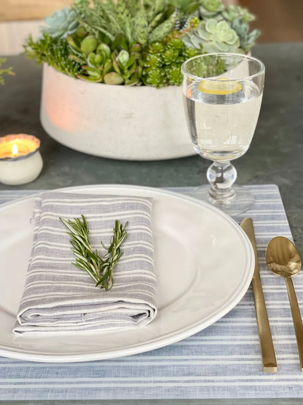 George Gray Stripe Placemat